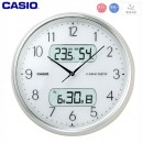 已完售,CASIO ITM-600J-7JF(日本國內款)::溫度濕度顯示指針+數字雙顯電波掛鐘(日本電波接收),TIME SHIFT功能