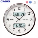 已完售,CASIO ITM-710J-5JF(日本國內款):::溫度濕度顯示指針+數字雙顯電波掛鐘(日本電波接收),時針已修正