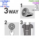 【金響日貨】DOSHISHA FWSV-94B(BL)(日本原裝):::DISNEY,迪士尼,Mickey,米奇,3WAY風扇,手機充電,刷卡或3期,4550283396346